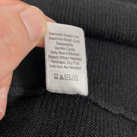 Coldwater Creek Sweater Womens 1X Black Open Front Merino Wool Knit Cardigan - Picture 6 of 10